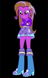 Size: 828x1324 | Tagged: editor needed, source needed, safe, artist:greenmachine987, derpibooru import, edit, oc, equestria girls, 1000 hours in gimp, black background, boots, clothes, high heel boots, hoodie, image, jpeg, recolor, shirt, shoes, simple background, skirt, solo