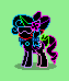 Size: 63x74 | Tagged: safe, artist:dematrix, derpibooru import, oc, oc:neo-marex089, cyborg, pony, robot, robot pony, unicorn, pony town, bow, female, futuristic, green background, hair bow, hairpin, image, mare, neon, pixel art, png, simple background, tail, tail bow