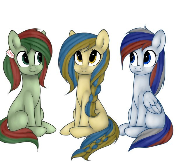 Size: 604x555 | Tagged: artist needed, safe, derpibooru import, oc, oc:belarus, oc:marussia, oc:ukraine, ponified, unofficial characters only, pony, belarus, female, image, jpeg, nation ponies, russia, siblings, simple background, sisters, trio, trio female, ukraine, white background