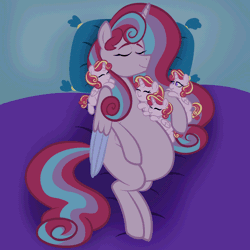 Size: 2048x2048 | Tagged: safe, artist:chelseawest, derpibooru import, oc, oc:mi amore ruby heart, unofficial characters only, alicorn, pony, unicorn, alicorn oc, animated, cuddling, cute, eyes closed, female, fetus, gif, glow, glowing horn, happy, high res, hoof on belly, horn, image, lying down, magic, magic aura, male, mother and child, multiple pregnancy, oc x oc, ocbetes, offspring, offspring's offspring, parent:frosted diamond, parent:mi amore ruby heart, parent:oc:glimmering shield, parent:oc:mi amore rose heart, parents:oc x oc, petalverse, pregnant, quadruplets, quads, quints, quintuplets, shipping, siblings, side, sitting, sleeping, straight, unicorn oc, uterus, wings, x-ray