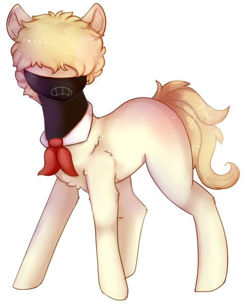 Size: 2389x3000 | Tagged: safe, artist:highrolleryt, derpibooru import, oc, unofficial characters only, earth pony, pony, earth pony oc, face mask, hair over eyes, image, mask, png, simple background, solo, transparent background