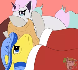 Size: 1334x1200 | Tagged: safe, artist:gray star, derpibooru import, oc, oc:gray star, oc:shining valor, earth pony, pony, ah yes me my girlfriend and her x, bed, couple, derpibooru exclusive, female, image, male, mare, meme, plushie, png, stallion