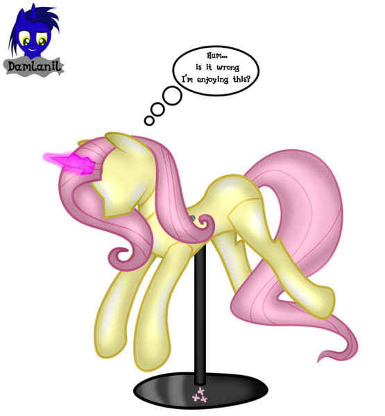 Size: 3840x4154 | Tagged: safe, artist:damlanil, derpibooru import, fluttershy, pegasus, pony, bondage, clothes, collar, comic, crystal horn, encasement, fake horn, female, horn, i have no mouth and i must scream, image, inanimate tf, latex, link in description, magic, magic aura, mannequin, mannequin tf, mare, no mouth, objectification, pedestal, petrification, png, ponyquin, rubber, shiny, show accurate, simple background, solo, speech bubble, text, transformation, transparent background, vector