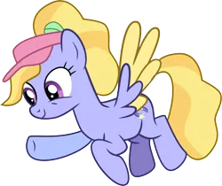 Size: 6962x5850 | Tagged: safe, artist:shootingstarsentry, derpibooru import, pegasus, pony, my little pony: tell your tale, zipp's flight school, spoiler:g5, spoiler:my little pony: tell your tale, spoiler:tyts01e02, absurd resolution, colored wings, cute, female, fifi (g5), flying, full body, g4, g5, g5 to g4, generation leap, hat, hooves, image, mare, png, raised hoof, show accurate, simple background, smiling, solo, spread wings, tail, transparent background, vector, wings