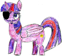 Size: 500x454 | Tagged: safe, artist:ewxep, twilight sparkle, twilight sparkle (alicorn), alicorn, pony, friendship university, alternate cutie mark, disguise, eyebrows, eyepatch, eyepatch (disguise), facial hair, image, moustache, paper-thin disguise, png, simple background, solo, white background