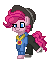 Size: 204x252 | Tagged: safe, derpibooru import, pinkie pie, pony, pony town, animated, g4, gif, image, pixel art, rapper pie, simple background, solo, transparent background, walking