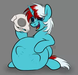 Size: 1280x1229 | Tagged: suggestive, artist:sadfloorlamp, derpibooru import, oc, unofficial characters only, pony, skeleton pony, unicorn, abdominal bulge, belly, belly bumps, big belly, bone, commission, drool, fetish, image, internal, jpeg, male, male pred, mouth, offscreen character, open mouth, skeleton, skull, stomach acid, teeth, throat, tongue out, uvula, vore, ych result