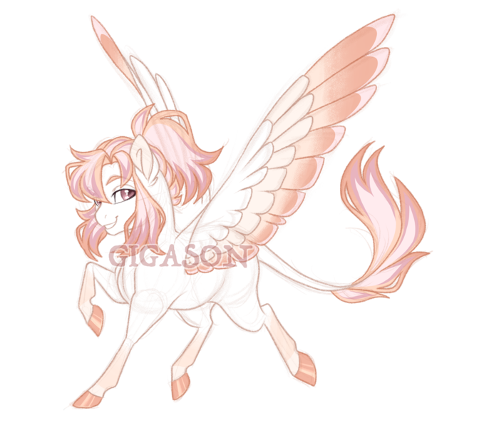 Size: 3200x2800 | Tagged: safe, artist:gigason, derpibooru import, oc, oc:crossfire, unofficial characters only, pegasus, pony, colored wings, eye clipping through hair, eyebrows, eyebrows visible through hair, female, grin, high res, image, looking at you, magical lesbian spawn, mare, obtrusive watermark, offspring, ony, parent:fleur-de-lis, parent:spitfire, pegasus oc, png, signature, simple background, smiling, smiling at you, solo, spread wings, transparent background, two toned wings, watermark, wings