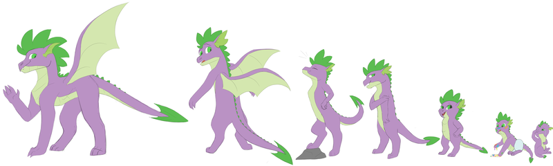 Size: 5000x1500 | Tagged: safe, artist:fluffy-fillies, derpibooru import, spike, dragon, age progression, baby, baby dragon, baby spike, cute, image, male, png, right to left, simple background, spikabetes, white background, winged spike, wings, younger