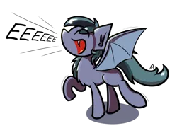 Size: 4000x3000 | Tagged: safe, artist:professionalpuppy, derpibooru import, oc, oc:scrimmy, unofficial characters only, bat pony, pony, bat pony oc, bat wings, eeee, fangs, full body, gray coat, image, male, png, shadow, shiny, simple background, skree, solo, solo male, spread wings, transparent background, wings