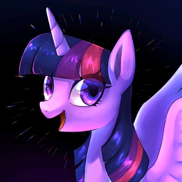 Size: 2048x2048 | Tagged: safe, artist:choco_hosikawa, artist:hosikawa, derpibooru import, twilight sparkle, twilight sparkle (alicorn), alicorn, pony, bust, image, jpeg, open mouth, portrait, simple background, solo