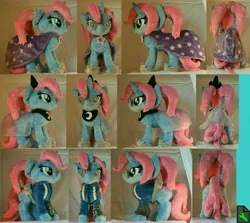 Size: 6729x6000 | Tagged: safe, artist:bastler, derpibooru import, oc, oc:stardust, unofficial characters only, pony, unicorn, fallout equestria, cape, clothes, crown, female, high res, horn, image, irl, jewelry, jpeg, jumpsuit, mare, photo, plushie, priestess, regalia, unicorn oc, vault suit