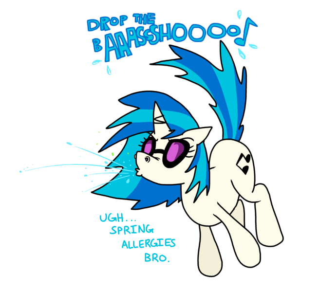 Size: 3629x3322 | Tagged: artist needed, safe, derpibooru import, vinyl scratch, pony, unicorn, allergies, female, floating, glasses, image, mare, nostril flare, nostrils, png, simple background, sneeze spray, sneezing, snot, solo, spray, transparent background