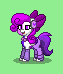 Size: 63x74 | Tagged: safe, artist:dematrix, derpibooru import, ponified, pony, pony town, bow, clothes, cute, facial markings, falchion β (falchion beta), felichia β (felichia beta), female, gradius, gradius gaiden, green background, hair bow, headphones, image, konami, mare, pixel art, png, rule 63, simple background, smiling