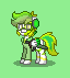 Size: 64x71 | Tagged: safe, artist:dematrix, derpibooru import, ponified, pegasus, pony, pony town, clothes, glasses, gradius, gradius gaiden, green background, headphones, image, jade knight, konami, male, pixel art, png, simple background, stallion, sword, weapon