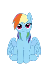 Size: 2480x3508 | Tagged: safe, artist:mark_ml, ponybooru import, rainbow dash, pegasus, pony, bedroom eyes, cute, dashabetes, female, image, looking at you, mare, png, simple background, sitting, smug, solo, transparent background