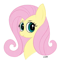 Size: 969x974 | Tagged: safe, artist:mark_ml, ponybooru import, fluttershy, pegasus, pony, bust, cute, female, image, looking at you, mare, png, portrait, request, simple background, smiling, smiling at you, solo, transparent background