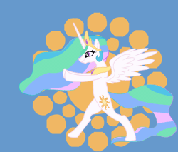 Size: 874x746 | Tagged: safe, artist:torcher999, derpibooru import, princess celestia, alicorn, pony, abstract background, animated, bipedal, dancer, female, funny, gif, image, majestic as fuck, mare, running man, solo, wat