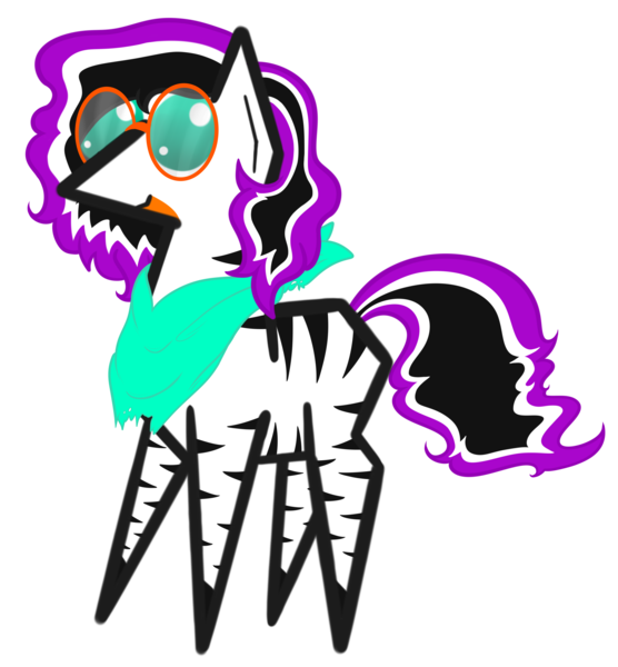 Size: 3312x3573 | Tagged: safe, artist:justapone, derpibooru import, oc, unofficial characters only, zebra, bandana, big eyes, coat markings, colored, facial markings, female, glasses, image, mare, png, pointy ponies, saturated, simple background, solo, transparent background, zebra oc