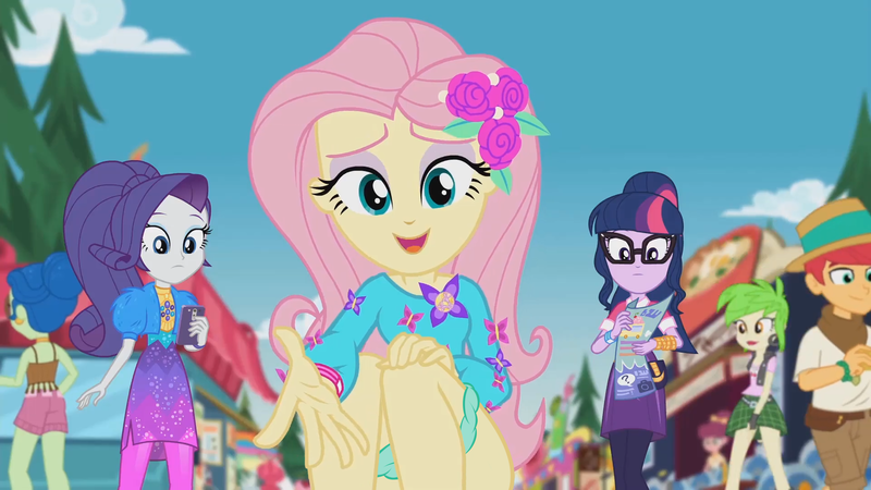 Size: 1920x1080 | Tagged: suggestive, derpibooru import, edit, edited screencap, screencap, fluttershy, laurel jade, rarity, sci-twi, twilight sparkle, equestria girls, equestria girls series, lost and pound, spoiler:eqg series (season 2), clothes, dress, female, flower, flower in hair, geode of fauna, glasses, green panties, hand, image, legs, lidded eyes, looking at you, magical geodes, music festival outfit, outdoors, panties, panties around legs, panties pulled down, partial nudity, partial nudity edit, png, reaching, underwear