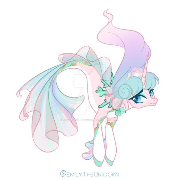 Size: 1280x1280 | Tagged: safe, artist:x-emilytheunicorn-x, derpibooru import, oc, unofficial characters only, pony, seapony (g4), unicorn, colored pupils, deviantart watermark, dorsal fin, female, fins, fish tail, flowing tail, green eyes, horn, image, mare, obtrusive watermark, png, seaponified, simple background, smiling, solo, species swap, tail, transparent background, watermark