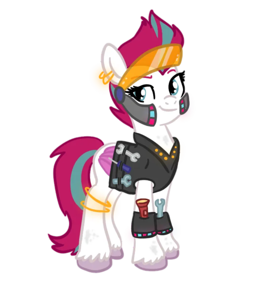 Size: 768x799 | Tagged: safe, artist:sjart117, derpibooru import, pegasus, pony, ask the mane 11, colored, cyberpunk, future queen, image, mechanic, older sister, permission given, png, princess, royalty, smiling