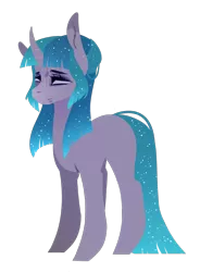 Size: 1353x1838 | Tagged: safe, artist:ryrxian, derpibooru import, oc, unofficial characters only, pony, unicorn, ethereal mane, horn, image, parent:princess luna, parent:stygian, parents:styuna, png, simple background, solo, starry mane, transparent background, unicorn oc