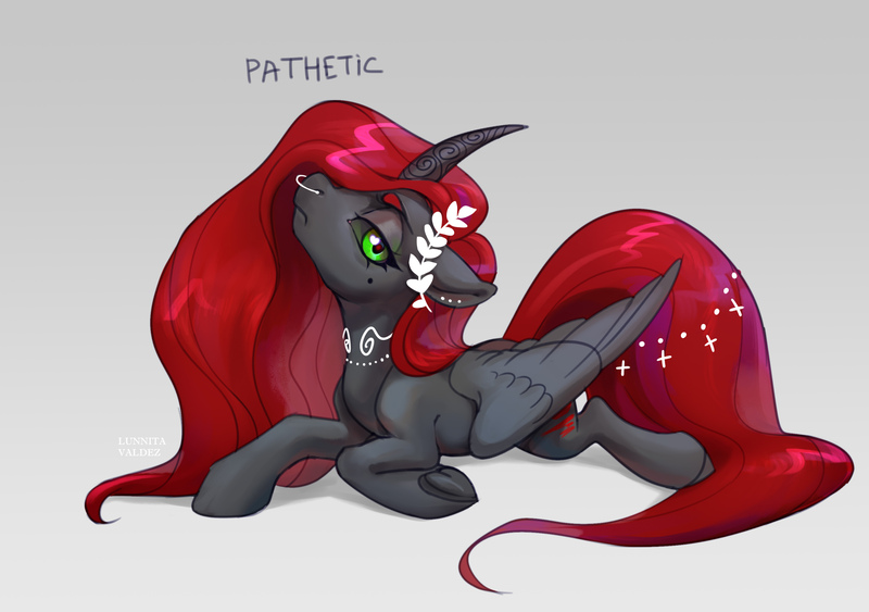 Size: 3069x2160 | Tagged: safe, artist:lunnita_pony, derpibooru import, oc, oc:void, unofficial characters only, alicorn, pony, alicorn oc, horn, image, jpeg, nose piercing, nose ring, piercing, solo, wings