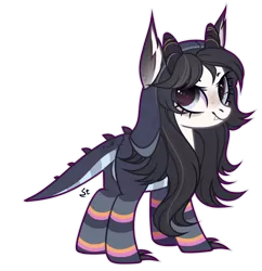 Size: 1920x1985 | Tagged: safe, artist:strangle12, derpibooru import, oc, unofficial characters only, pony, base used, clothes, ear fluff, eyelashes, female, hoodie, image, mare, png, simple background, socks, solo, striped socks, transparent background