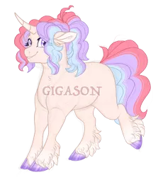 Size: 2575x2800 | Tagged: safe, artist:gigason, derpibooru import, oc, oc:supernova, pony, unicorn, cloven hooves, female, image, magical lesbian spawn, mare, obtrusive watermark, offspring, parent:lemon hearts, parent:moondancer, png, simple background, solo, transparent background, watermark