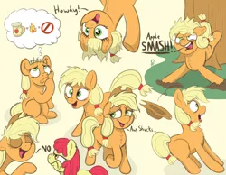 Size: 3492x2716 | Tagged: safe, artist:pony-thunder, derpibooru import, apple bloom, applejack, applejack's hat, cowboy hat, hat, hulk speak, image, png, thinking