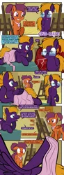 Size: 1920x5232 | Tagged: suggestive, artist:alexdti, derpibooru import, oc, oc:dark purple, oc:purple creativity, oc:vee, unofficial characters only, pegasus, pony, comic:the dark purple, canvas, comic, female, glasses, image, jpeg, male, mare, self paradox, self ponidox, stallion