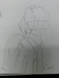 Size: 3468x4624 | Tagged: safe, artist:realgero, derpibooru import, coco pommel, earth pony, pony, image, jpeg, pencil drawing, solo, traditional art