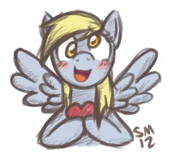 Size: 667x608 | Tagged: safe, artist:serenamidori, derpibooru import, derpy hooves, pegasus, pony, 2012, female, heart, image, mare, png, simple background, solo, solo female, white background