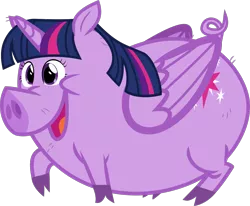 Size: 1200x989 | Tagged: safe, derpibooru import, twilight sparkle, twilight sparkle (alicorn), alicorn, pig, cloven hooves, cute, image, open mouth, pigified, png, species swap