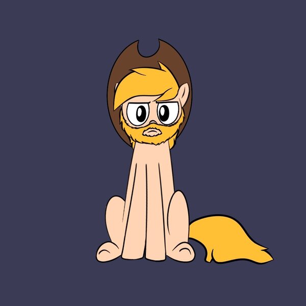 Size: 1080x1080 | Tagged: safe, artist:blitzypony, derpibooru import, oc, oc:chase, earth pony, pony, beard, facial hair, image, jpeg, looking at you, male, simple background, sitting, solo, stallion