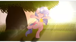 Size: 4096x2304 | Tagged: safe, artist:fededash, derpibooru import, oc, oc:hearty love, unofficial characters only, alicorn, alicorn oc, effects, happy, horn, image, png, smiling, sun, tree, wings