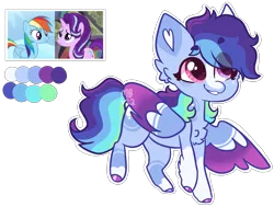 Size: 2194x1655 | Tagged: safe, artist:moccabliss, derpibooru import, rainbow dash, starlight glimmer, oc, pegasus, pony, female, filly, foal, image, magical lesbian spawn, offspring, parent:rainbow dash, parent:starlight glimmer, parents:glimmerdash, png, simple background, transparent background