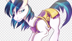 Size: 640x360 | Tagged: safe, derpibooru import, shining armor, pony, animated, armor, conbons, image, male, sexy armor, simple background, solo, sound, stallion, transparent background, video, voice acting, webm