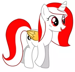 Size: 719x691 | Tagged: safe, artist:tialtri, derpibooru import, oc, oc:sinar bulan indonesia, alicorn, pony, alicorn oc, alternate hairstyle, colored wings, female, horn, image, mare, open mouth, open smile, png, simple background, smiling, solo, white background, wings