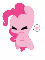 Size: 541x721 | Tagged: safe, artist:decokelow, artist:pokaluvstacos, derpibooru import, pinkie pie, earth pony, pony, base used, blushing, chibi, eyes closed, female, heart, i love you, image, letter, mare, paper, png, small, small pony, smol, speech bubble, squint