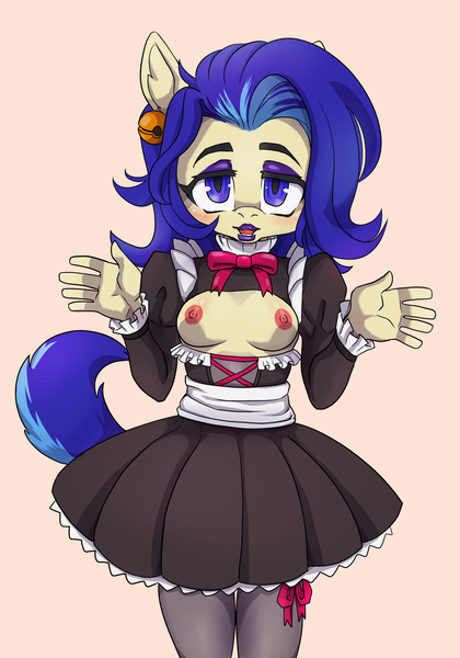 Size: 2800x4000 | Tagged: questionable, artist:daigaijin, derpibooru import, oc, oc:moniker, unofficial characters only, clothes, image, jazz hands, jpeg, maid