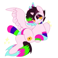 Size: 1860x1870 | Tagged: safe, alternate version, artist:snozzzz, derpibooru import, oc, oc:imperial onyx, unofficial characters only, alicorn, pony, alicorn oc, base used, clothes, horn, image, png, simple background, socks, solo, transparent background, wings