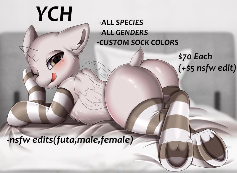 Size: 3595x2622 | Tagged: suggestive, artist:pridark, derpibooru import, pony, blushing, butt, clothes, commission, image, plot, png, socks, ych sketch, your character here