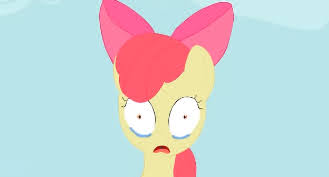 Size: 329x177 | Tagged: safe, artist:mrponiator, apple bloom, earth pony, pony, bow, crying, female, filly, frown, hair bow, image, jpeg, mare, sad, shocked, shrunken pupils