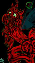 Size: 3000x5332 | Tagged: safe, artist:kayosdrive, derpibooru import, queen chrysalis, changeling, changeling queen, a tribe called quest, album cover, angry, canterlot wedding 10th anniversary, female, image, jpeg, wings