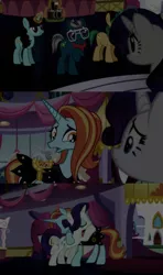 Size: 1280x2160 | Tagged: safe, edit, edited screencap, editor:jerryakiraclassics19, screencap, fashion plate, rarity, sassy saddles, say cheese, pony, unicorn, canterlot boutique, '90s, camera, female, hug, image, magic, male, mare, png, stallion, telekinesis