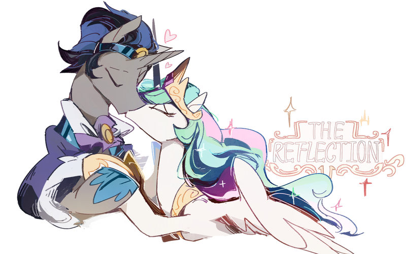 Size: 1868x1167 | Tagged: safe, artist:fan_silversol, derpibooru import, king sombra, princess celestia, celestibra, female, good king sombra, image, jpeg, kissing, male, shipping, straight