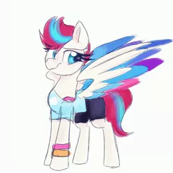 Size: 4000x4000 | Tagged: safe, artist:littleblackraencloud, derpibooru import, zipp storm, pegasus, pony, bracelet, clothes, g5, image, jewelry, jpeg, simple background, solo, white background