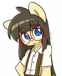 Size: 698x852 | Tagged: safe, artist:spheedc, derpibooru import, oc, oc:sphee, unofficial characters only, anthro, pony, female, filly, foal, glasses, image, jpeg, simple background, solo, white background